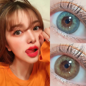 2片装诺木幻海泪花星纯灰绿混血美瞳女网红自然年抛香蜜棕巧色kw