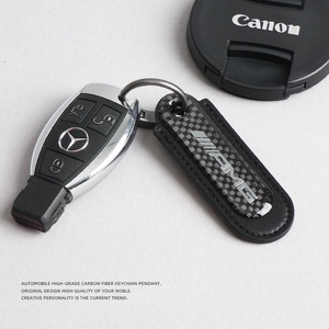 适用于宝马奔驰奥迪保时捷真碳纤钥匙装饰挂件钥匙链汽车钥匙挂件