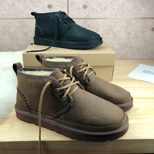 oueΝugg冬新款商务雪地靴男皮毛一体东北加绒男鞋1110369ouenugg