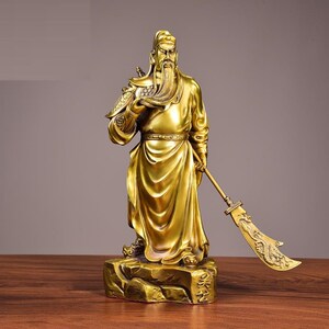 纯铜令旗关公摆件武财神关二爷镇宅破煞招财办公室店铺开业摆设品