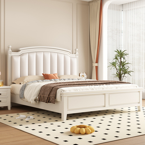 美式床白色现代简约实木床主卧大床1.8米双人婚床1.5米公主床婚床