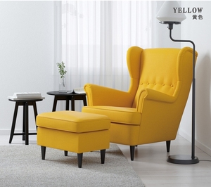 北欧现代单人沙发椅美式乡村布艺沙发椅创意休闲沙发简约老虎椅凳