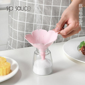 日本SP塑料樱花漏斗 家用厨房酱油酒油壶液体分装工具粉末漏斗