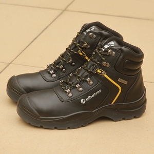 外贸出口德国头层牛皮钢头劳保鞋防砸防刺防水实心底耐高温男zc