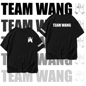 王嘉尔同款got7新款teamwang透气纯棉t恤衫可定制大码时尚短袖t恤