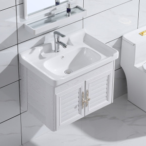 挂墙式洗手盆柜组合小户型卫生间简易家用洗脸盆陶瓷洗漱台面盘池