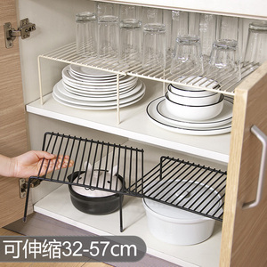 铁艺厨房分层置物架橱柜内碗碟沥水收纳架柜子调料瓶家用隔层架子