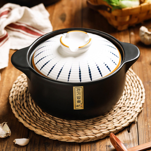 日式砂锅炖锅家用燃气煤气灶专用煲汤沙锅汤煲耐高温陶瓷锅砂锅煲