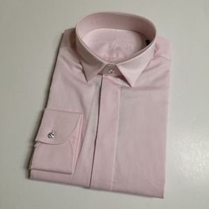 蓝豹lampo 粉色男士暗门襟正装衬衫超修身小尖领205 规格39/40/41