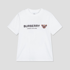 现货burberry童装新款 春夏季logo小熊印花纯棉男女童短袖t恤