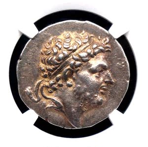 古希腊银币珀尔修斯头像ngc评级币凝绿轩欧洲古币首饰西方古典币
