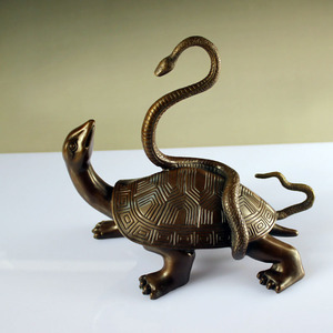 大仕缘纯铜工艺品家居招财摆件蛇龟生日祝寿礼品北方之神玄武