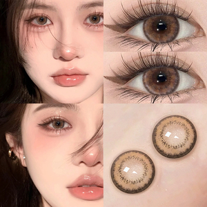 虚拟萝莉美瞳棕色混血硅直径官网正装水凝胶透明隐形眼镜半年抛tn