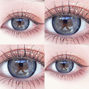 酸奶爆珠美瞳女大小直径14.5自然半年抛utalens银月蓝艾晶日抛em