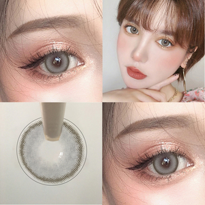泪花灰美瞳年抛女小直径正品大牌焦糖棕色14.5隐形眼镜半年抛tina