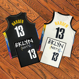 篮网队涂鸦城市版11号欧文球衣7号杜兰特13号哈登篮球服潮流背心