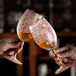 日本aderia石塚eldorado日式对杯结婚礼物新婚送礼樱花杯红酒杯