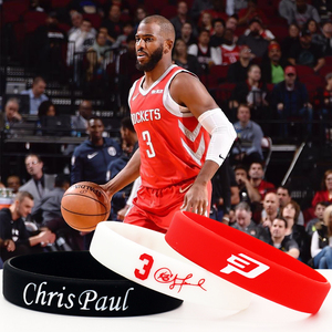克里斯保罗签名手环nba火箭队cp3篮球运动腕带快船队paul炮哥饰品