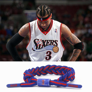 阿伦艾弗森小狮子手环nba篮球鞋带手链76人iverson编织手绳ai腕带