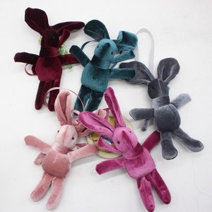 韩国丝绒许愿花束兔子公仔永生花束兔子配件娃娃毛绒玩具包包挂件