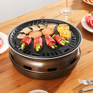 韩式烧烤炉室内无烟烤肉炉圆形户外木炭碳烤炉不锈钢商用烤串炉子