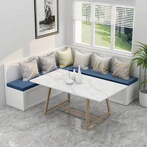 实木转角卡座家用餐桌组合l型卡座沙发北欧客厅小户型储物沙发椅