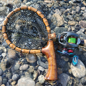 手工实木溪流小抄网路亚飞蝇马口溪哥鳟鱼钓鱼超轻微物便携鱼抄网