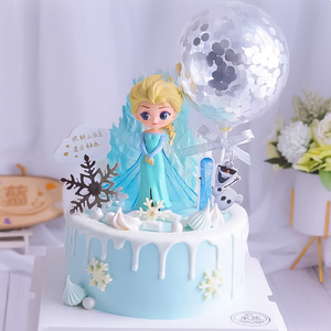 艾莎公主蛋糕摆件公仔