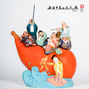 八仙过海泥塑无锡惠山泥人工艺师手工艺品阿福阿喜特色纪念品