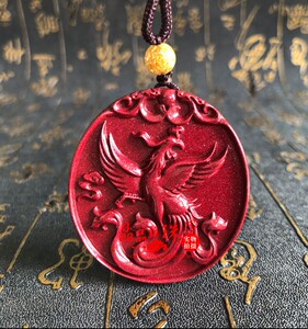 道家辟邪天然朱砂朱雀凤凰吊坠五行缺火补火招桃花男女吊坠毛衣链