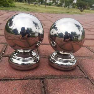 304不锈钢连体球圆管201球托座圆球装饰空心球楼梯扶手焊接浮球
