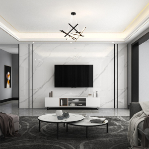 岩板大板电视背景墙现代简约轻奢客厅大理石瓷砖电视墙装饰影视墙
