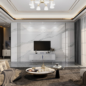 大板岩板电视背景墙瓷砖大理石轻奢风客厅现代简约电视墙影视墙