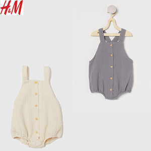hm童装幼童男女婴儿宝宝2022春夏新款皱感棉质无袖连体衣0841502