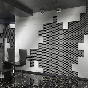 立体凹凸几何科技感背景墙纸工业风金属质感墙布壁布前台logo壁纸