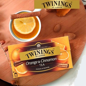 英国川宁Twinings英式柑橘肉桂果香红茶茶包25包原装进口水果茶
