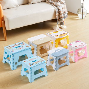 塑料折叠小凳子宝宝家用坐椅小板凳儿童卡通动物户外便携式小矮凳