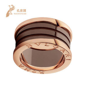 bvlgari/宝格丽女士b.zero1 roma18k玫瑰金和青铜色陶瓷四环戒指