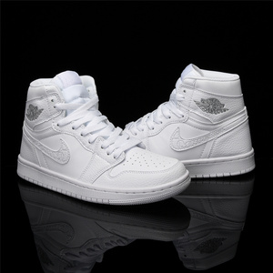 aj男鞋全白正品篮球鞋aj1大巴黎冬季高帮英雄联盟莆田正版女款