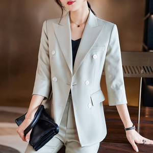 韩版ol通勤气质小西装外套女2022春夏季休闲时尚职业女士西服套装
