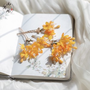 沅思阁汉服头饰仿真迎春花绢花发钗一组三只特价包邮古风发饰