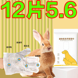 兔子专用洗澡清洁神器干洗粉用品手套宠物豚鼠侏儒养幼小兔兔湿巾