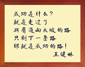书画 天然实木有框画装饰画挂摆件 王健林坚持梦想名言celialin369