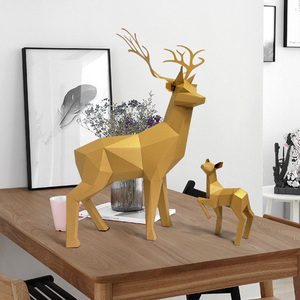 大小鹿创意家居装饰品摆件3d立体纸模几何动物diy手工ins简约摆设