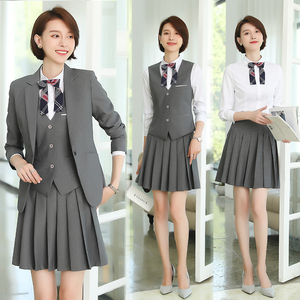 幼儿园园长职业装教师服装女小学老师招聘面试播音艺考套装秋冬季