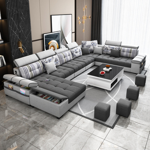 布艺沙发客厅简约现代2024新款大户型北欧科技布沙发组合家具套装