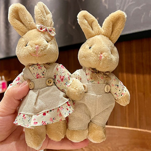 正版情侣兔毛绒挂件玩具小兔子公仔包包钥匙扣挂饰情人节礼物女生