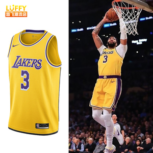nike耐克nba湖人队戴维斯3号sw篮球运动复古球衣背心男cw3669-728
