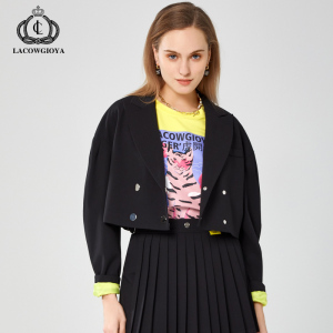 lacowgioya/兰蔻卓雅粉红虎年图案宽松舒适百搭短袖t恤