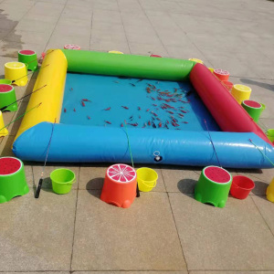 广场宝宝儿童玩具钓鱼池套装商用摆摊充气池加厚钓金鱼活鱼捞鱼池